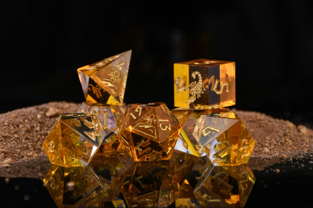 Desert Ecosystem Sharp-Edged Resin Dice Set