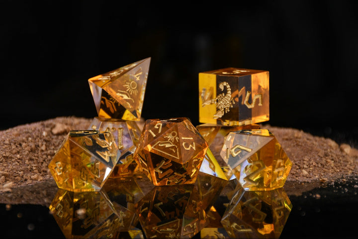 Desert Ecosystem Sharp-Edged Resin Dice Set