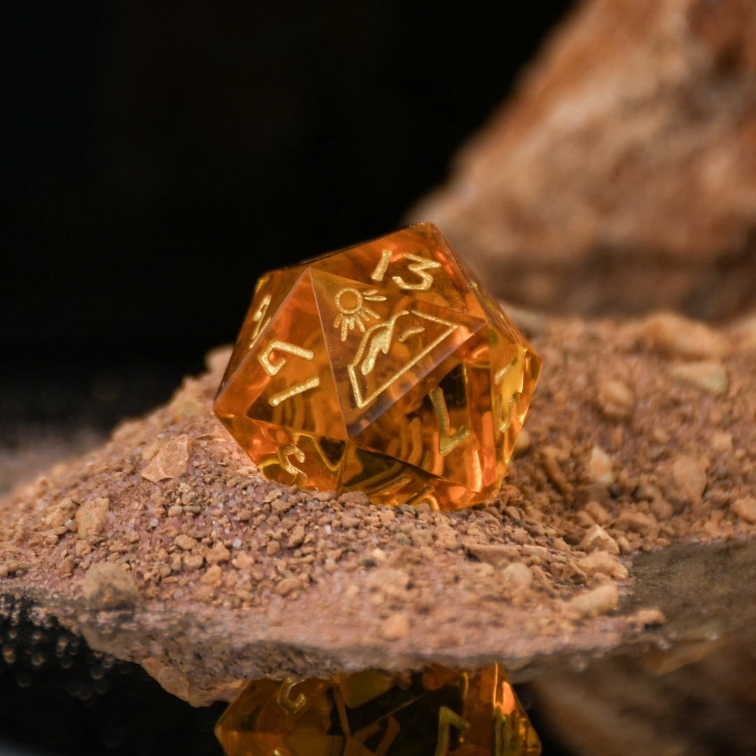 Desert Ecosystem Sharp-Edged Resin Dice Set