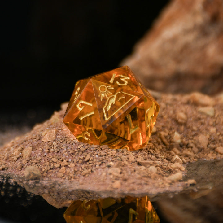 Desert Ecosystem Sharp-Edged Resin Dice Set