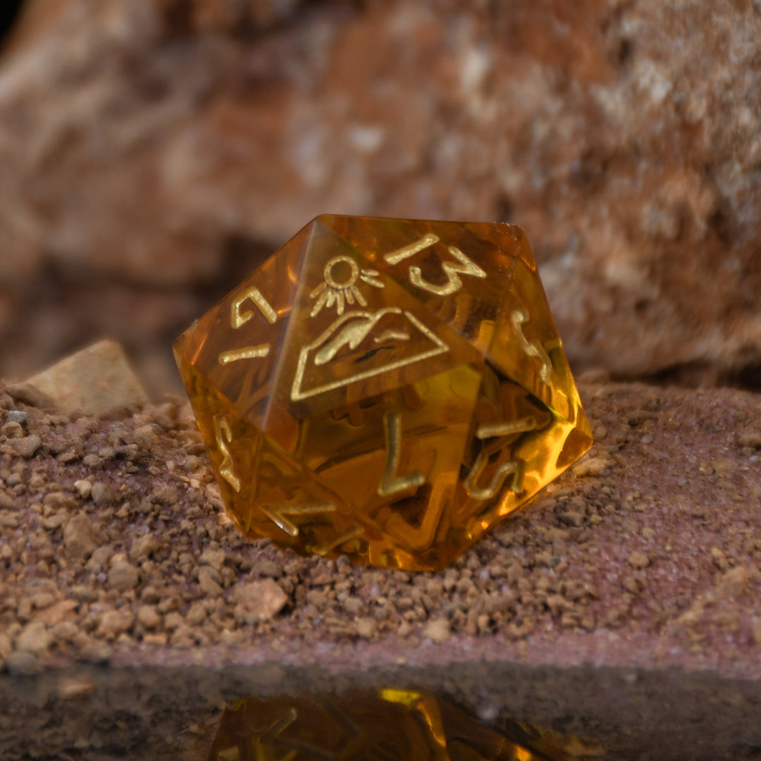Desert Ecosystem Sharp-Edged Resin Dice Set