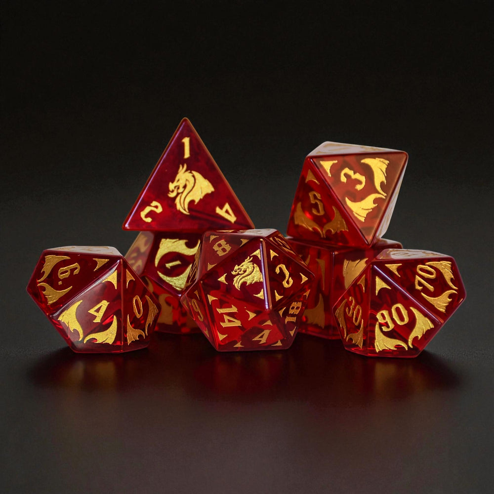 Draconic Red Glass Dice Set