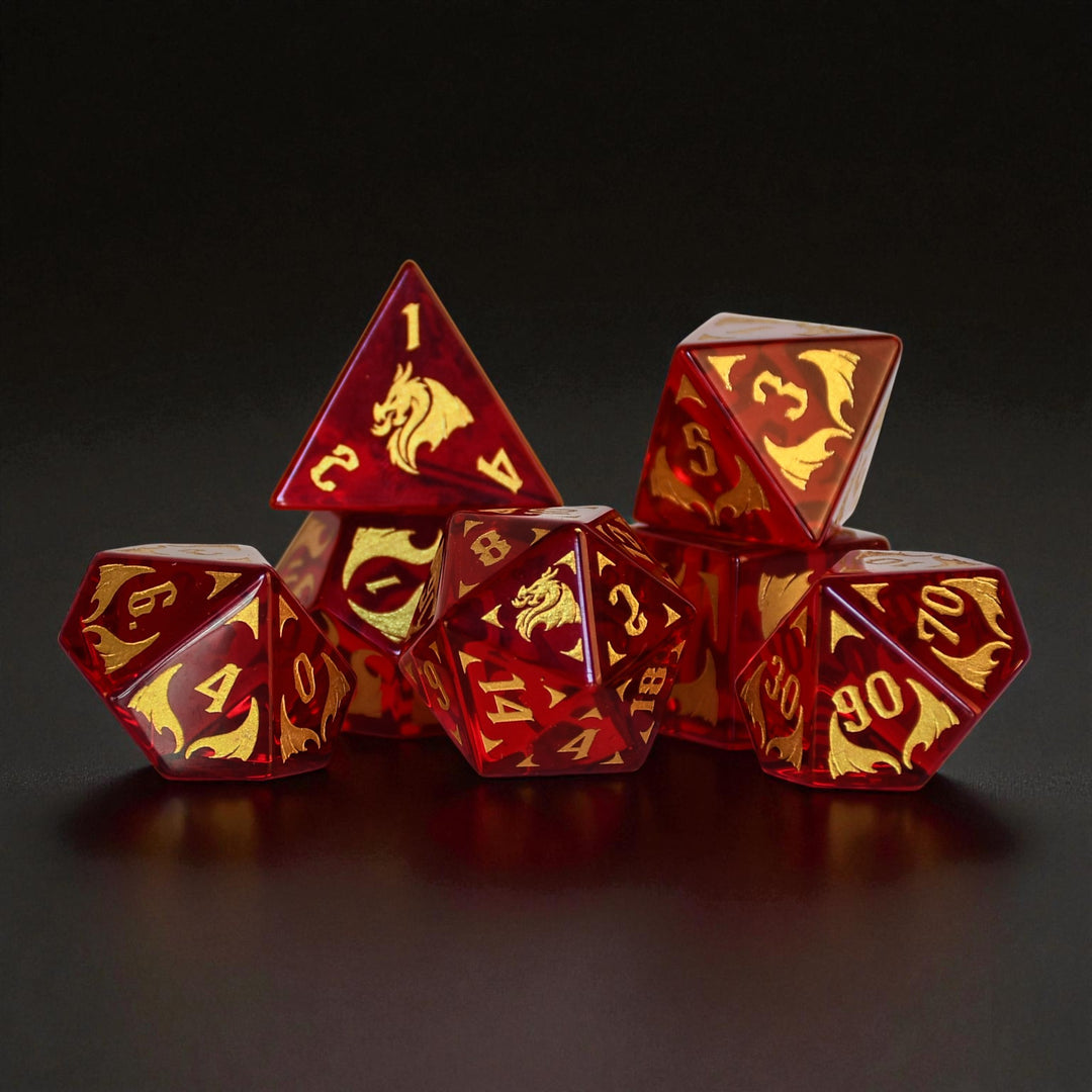 Draconic Red Glass Dice Set