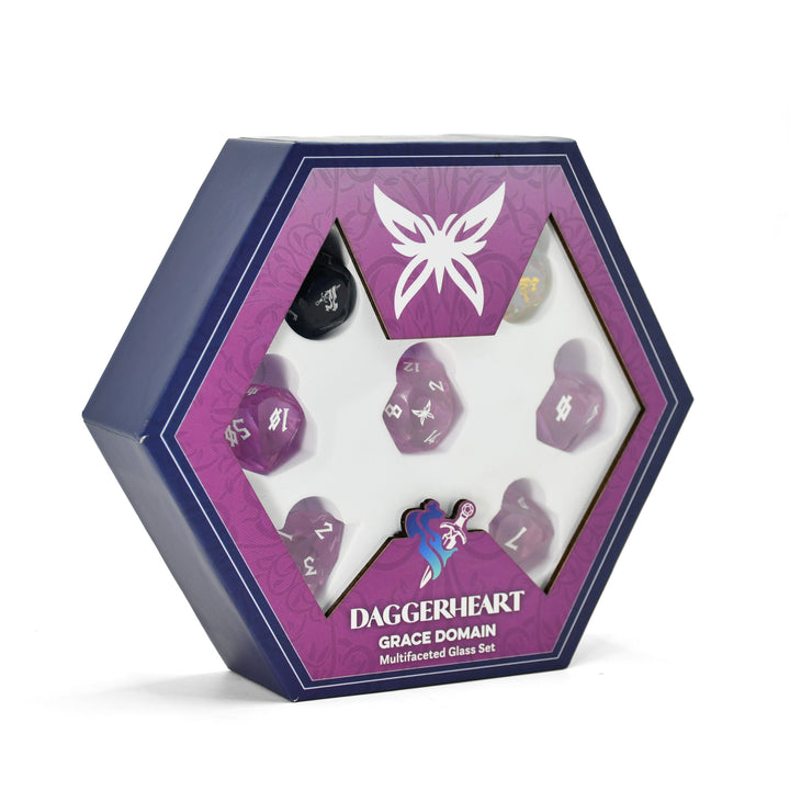 PRE-ORDER || Grace Domain Multifaceted Daggerheart Dice Set