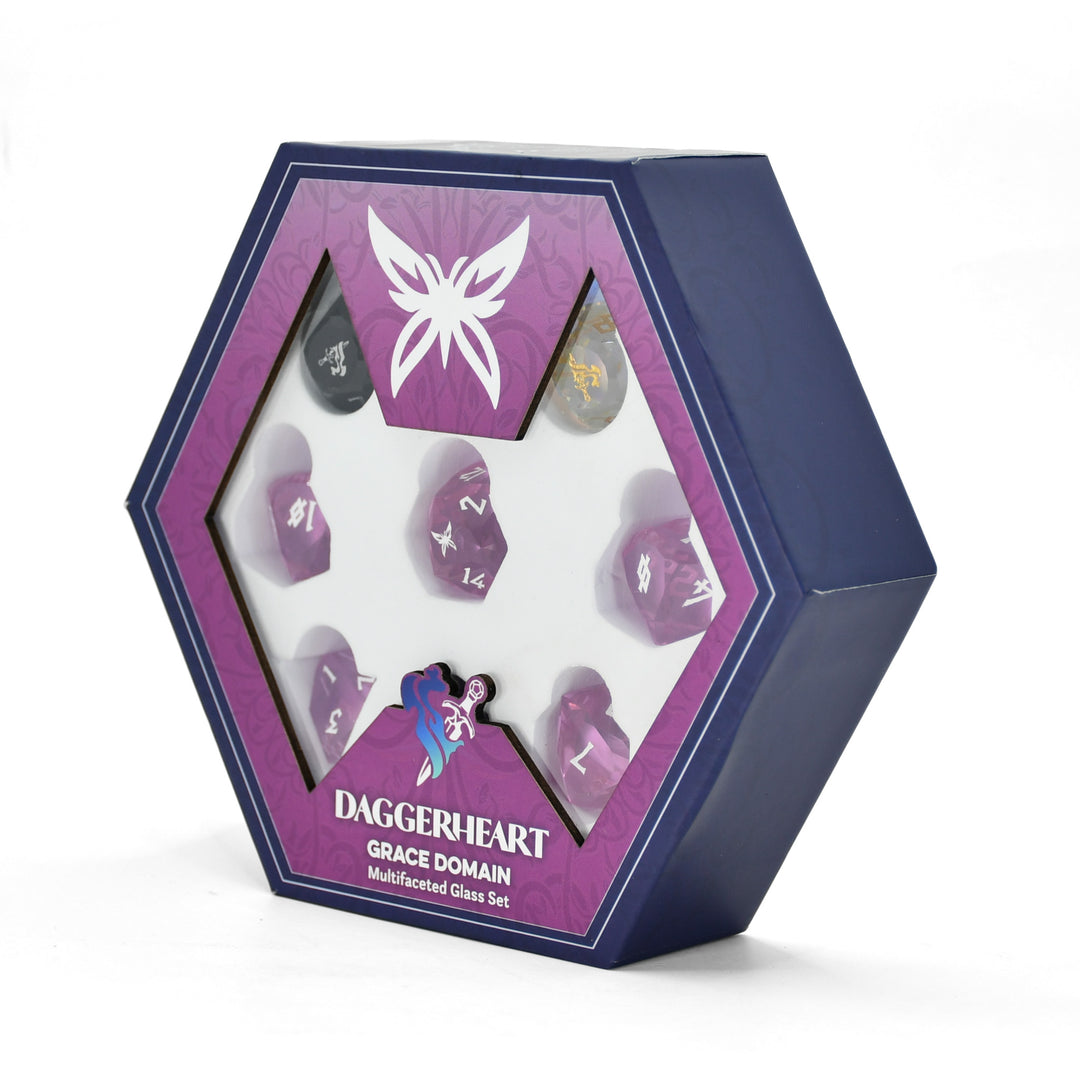 PRE-ORDER || Grace Domain Multifaceted Daggerheart Dice Set