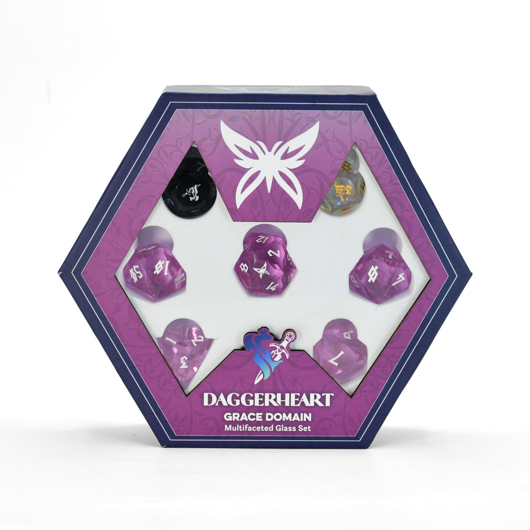 PRE-ORDER || Grace Domain Multifaceted Daggerheart Dice Set
