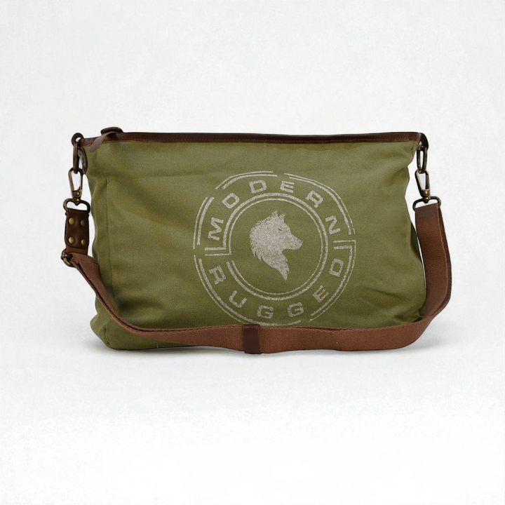 橄榄色帆布笔记本电脑包