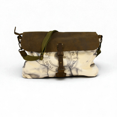 Marbled White Canvas Laptop Bag
