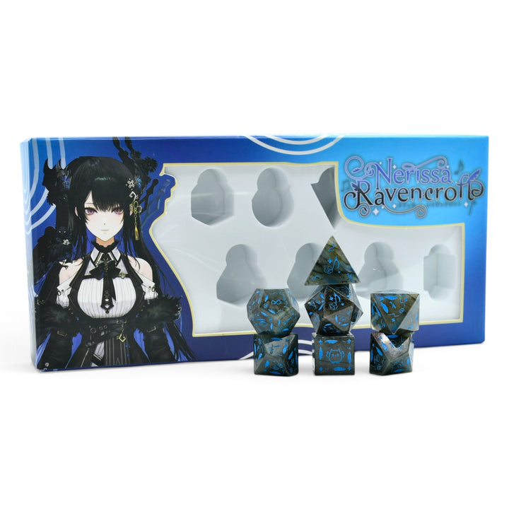 PRE-ORDER | Nerissa Ravencroft Labradorite Gemstone Dice Set | hololive English x MMG Exclusive