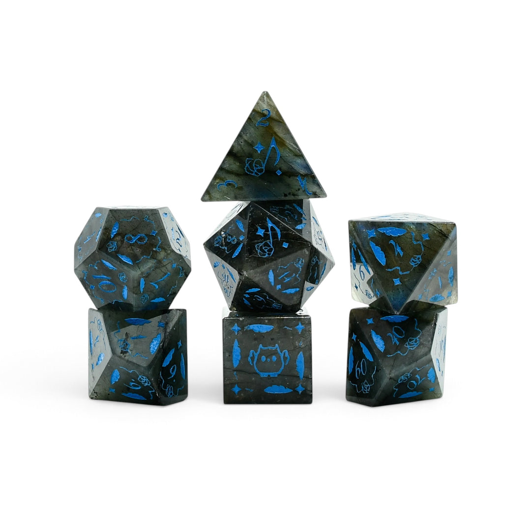 PRE-ORDER | Nerissa Ravencroft Labradorite Gemstone Dice Set | hololive English x MMG Exclusive