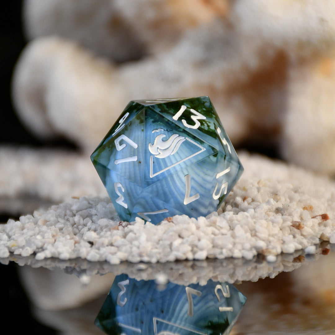 Ocean Ecosystem Sharp-Edged Resin Dice Set