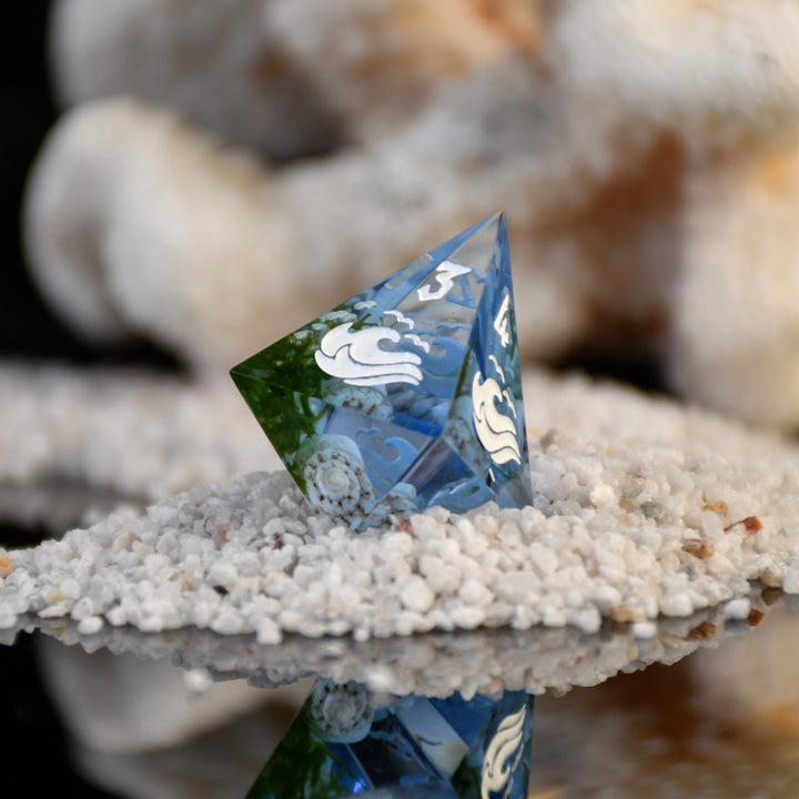 Ocean Ecosystem Sharp-Edged Resin Dice Set