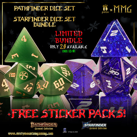 LIMITED BUNDLE | Pathfinder x Starfinder Dice Sets + FREE Sticker Packs