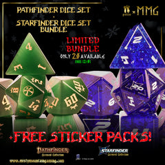 LIMITED BUNDLE | Pathfinder x Starfinder Dice Sets + FREE Sticker Packs