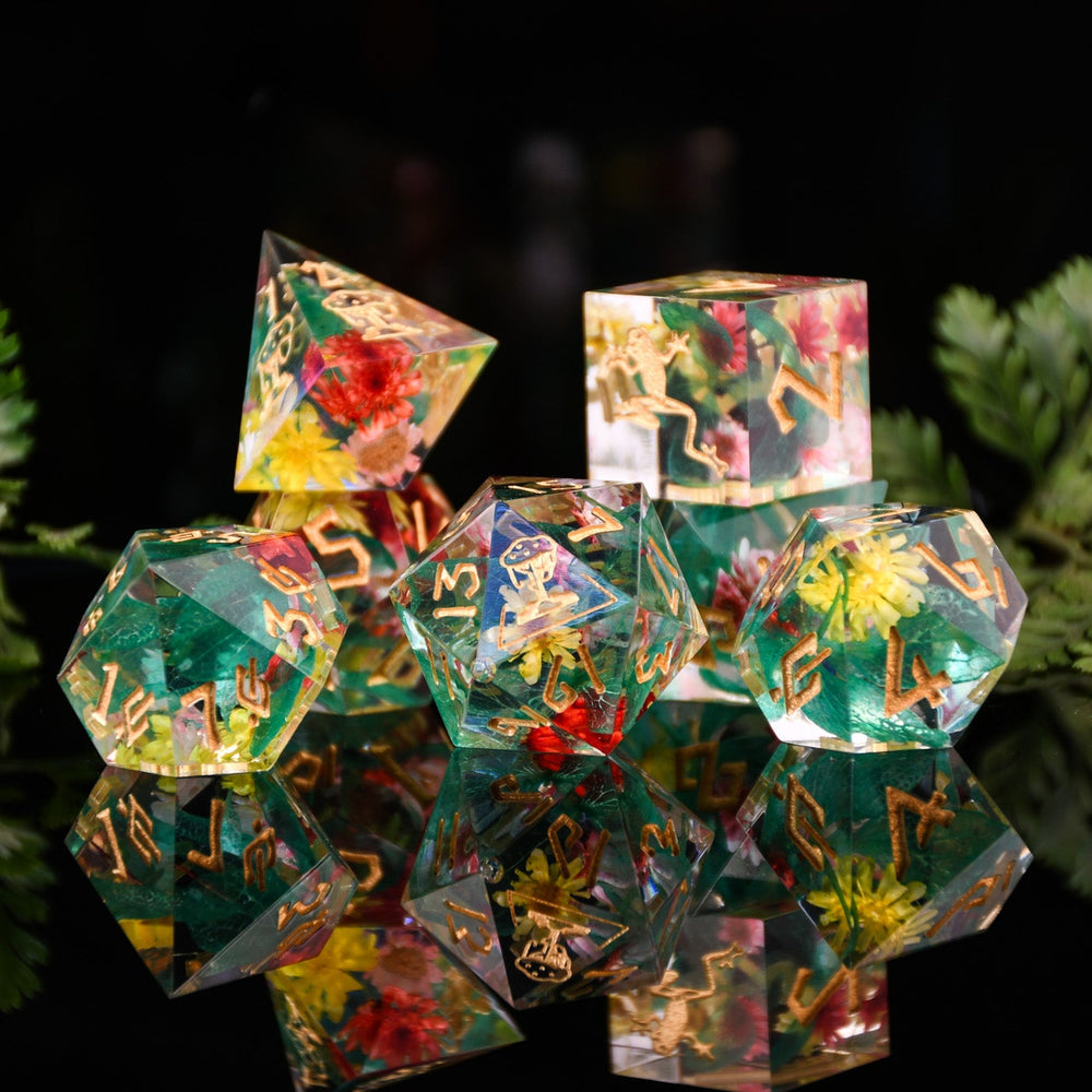 Pre-Order|| Rainforest Ecosystem Sharp-Edged Resin Dice Set