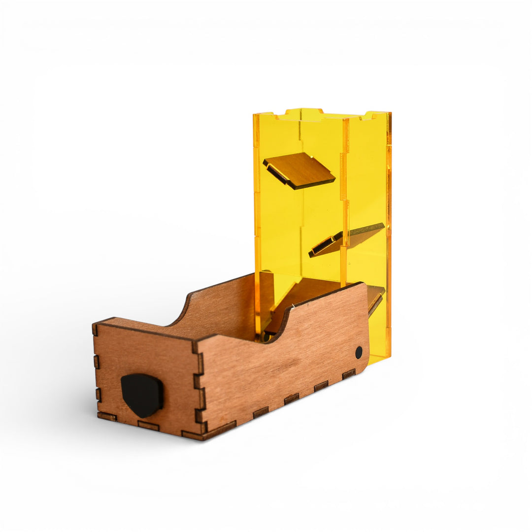 Portable Mini Draw Bridge Dice Tower - Yellow