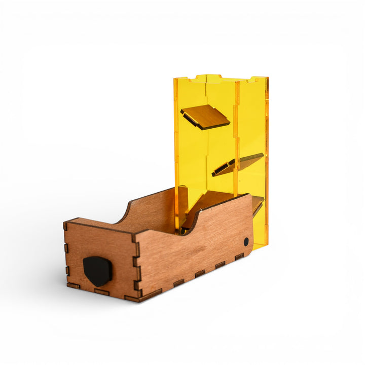 Portable Mini Draw Bridge Dice Tower - Yellow