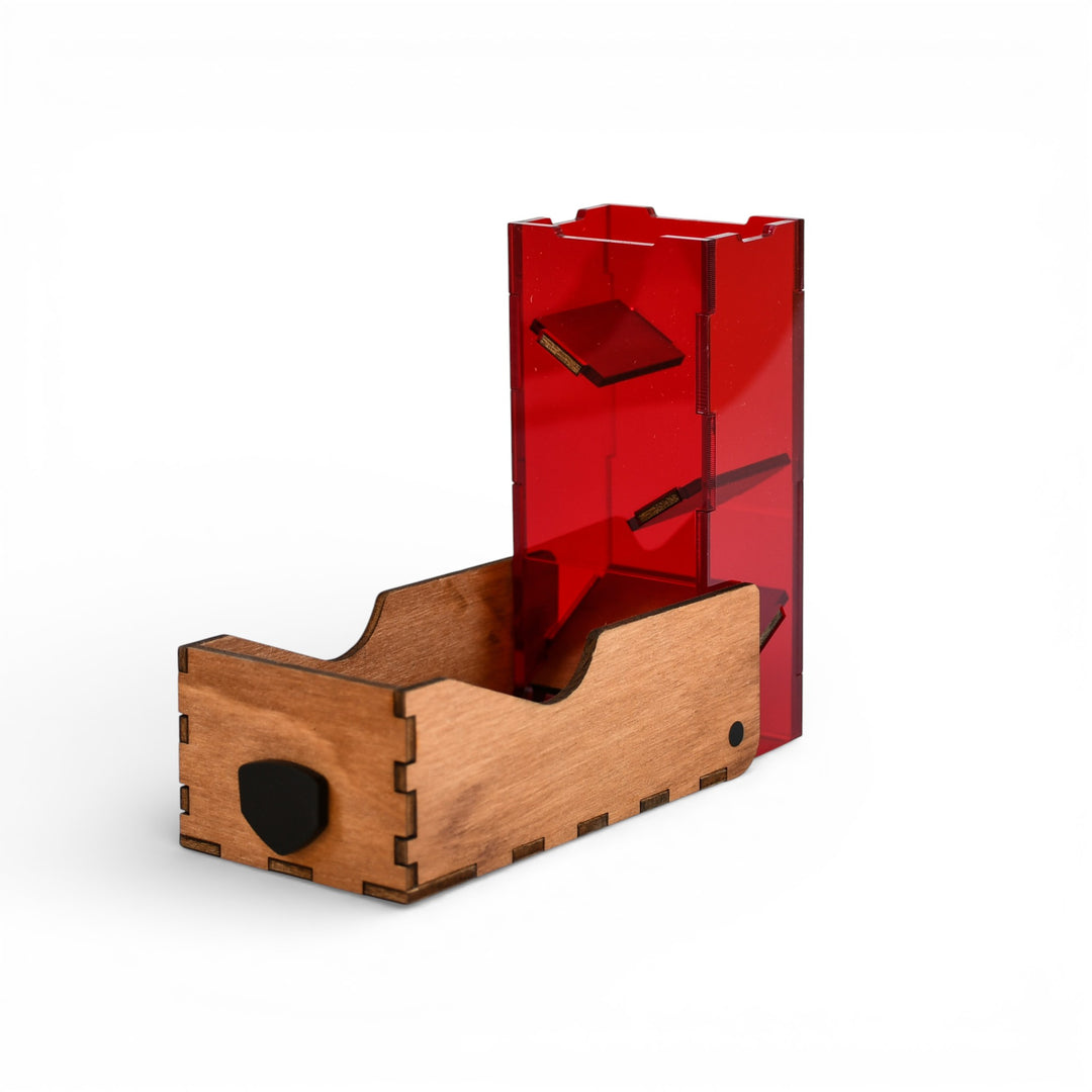 Portable Mini Draw Bridge Dice Tower - Red