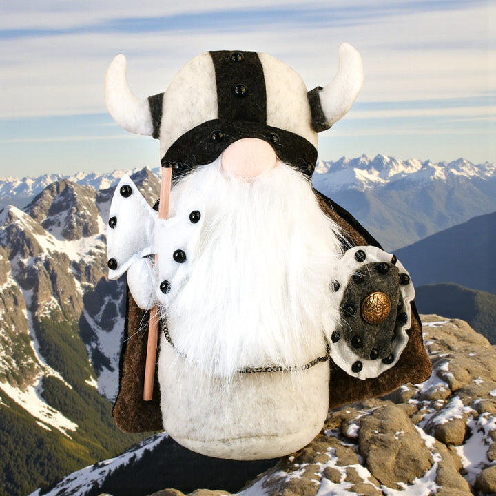 viking gnome weighted plush door stopper white