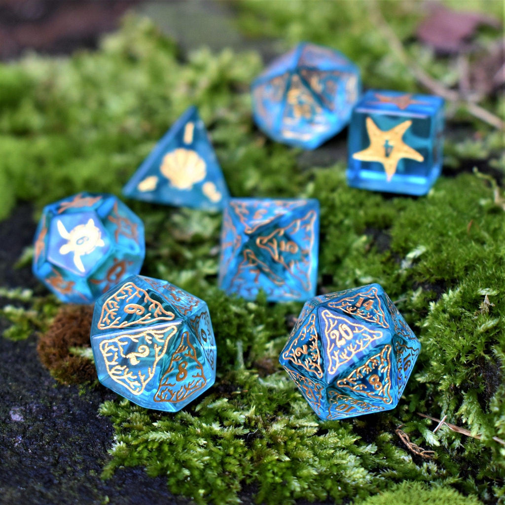 gorgeous glass dice sets