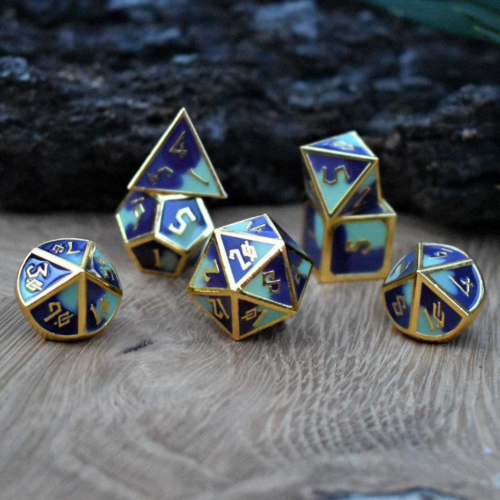 SUCCULENT AND LAVENDER SUMMER OF COLOR METAL DICE SET