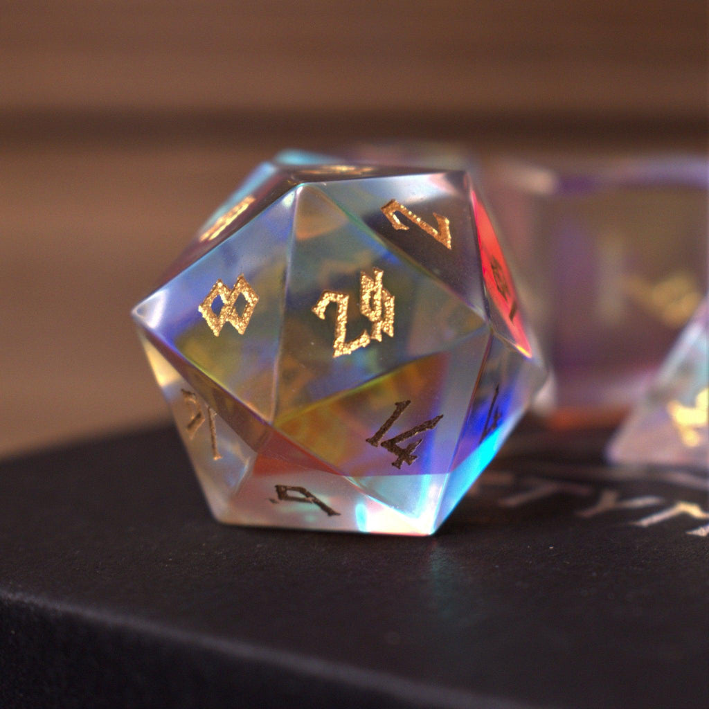 Elder Runes Prism Glass d20 dnd die