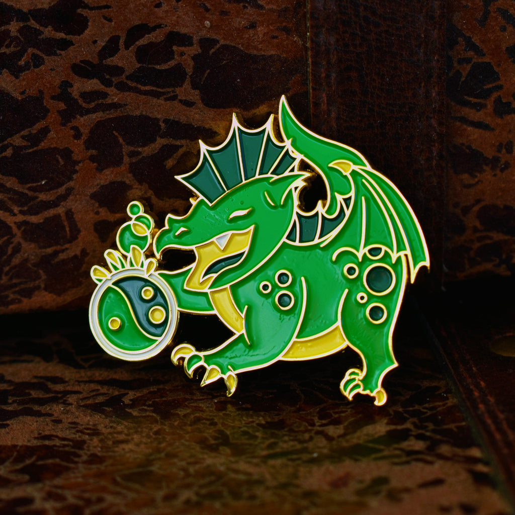 green dragon enamel pin dungeons and dragons