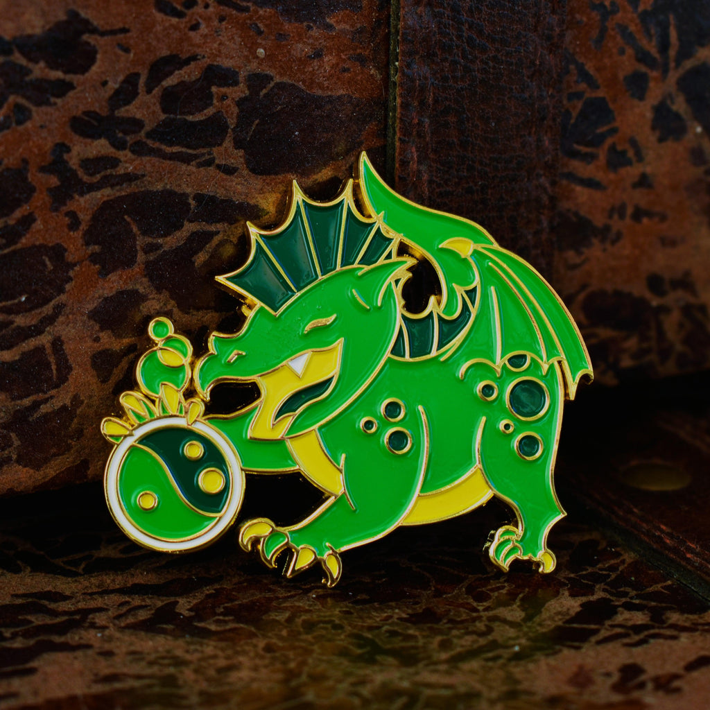 green dragon enamel pin dungeons and dragons