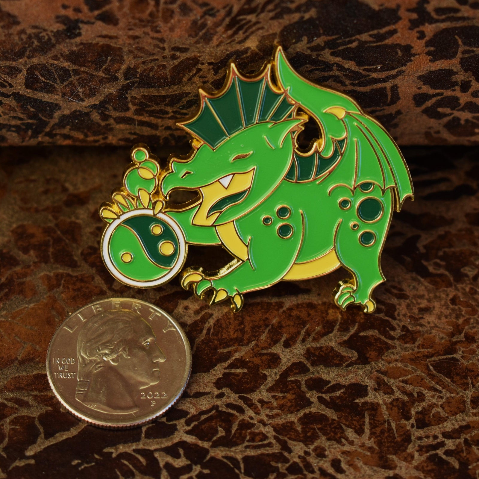 green dragon enamel pin dungeons and dragons