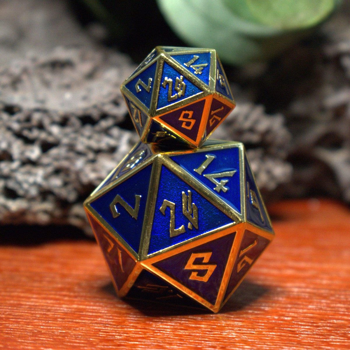 ROYAL BLUE AND GOLD METAL 35mm D20 Misty Mountain Gaming royal-blue-and-gold-metal-35mm-d20-misty-mountain-gaming