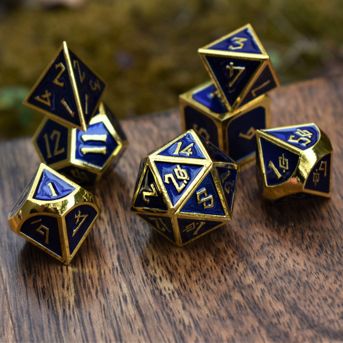 ELDER RUNES ROYAL BLUE AND GOLD METAL SET - MISTY MOUNTAIN GAMING ...